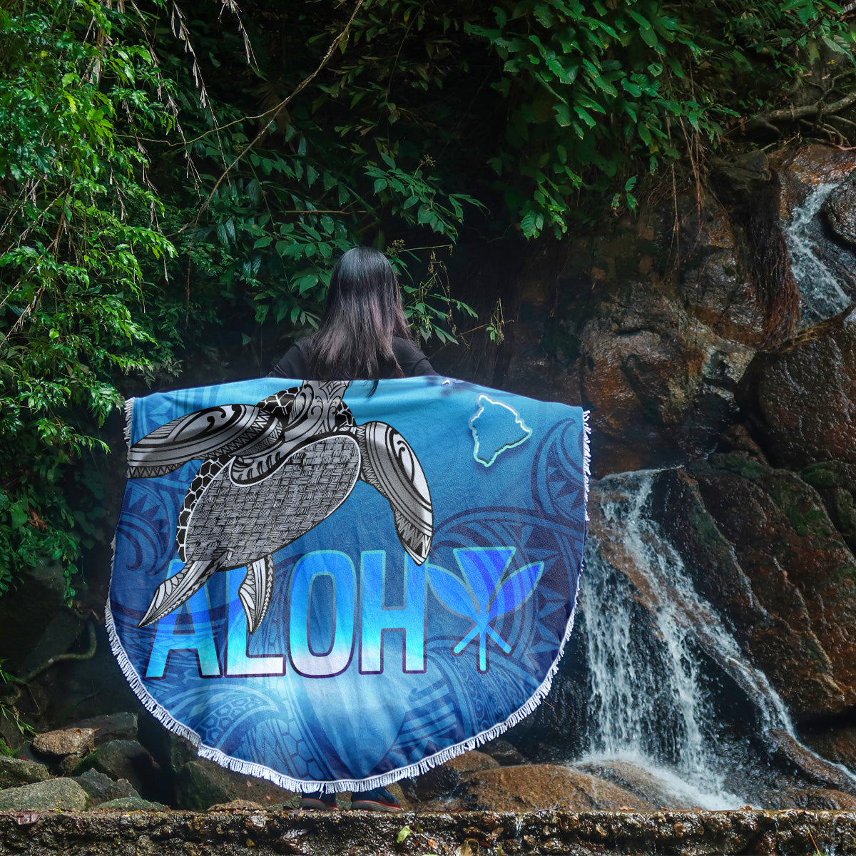 Hawaii Beach Blanket Aloha Turtle Ocean Style