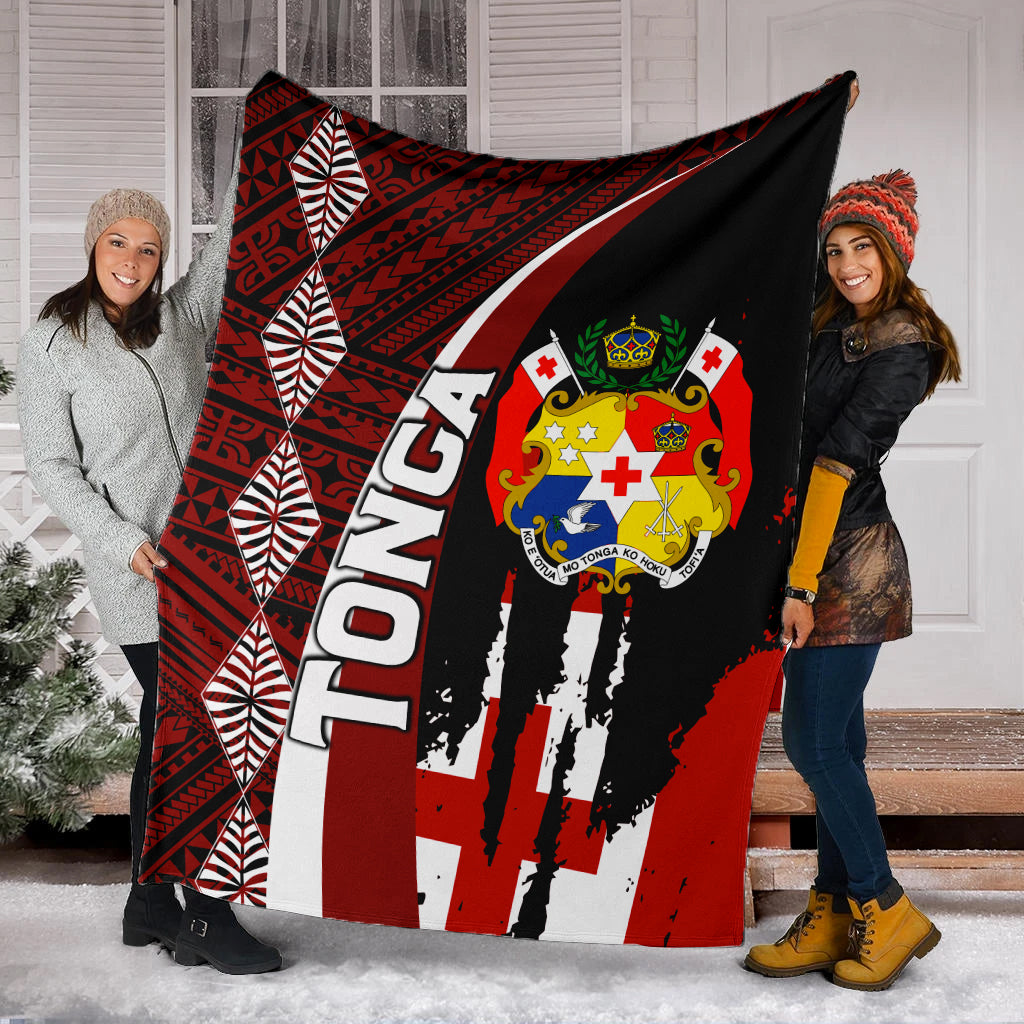 Tonga Premium Blanket - Coat Of Arms Tapa Tonga Patterns
