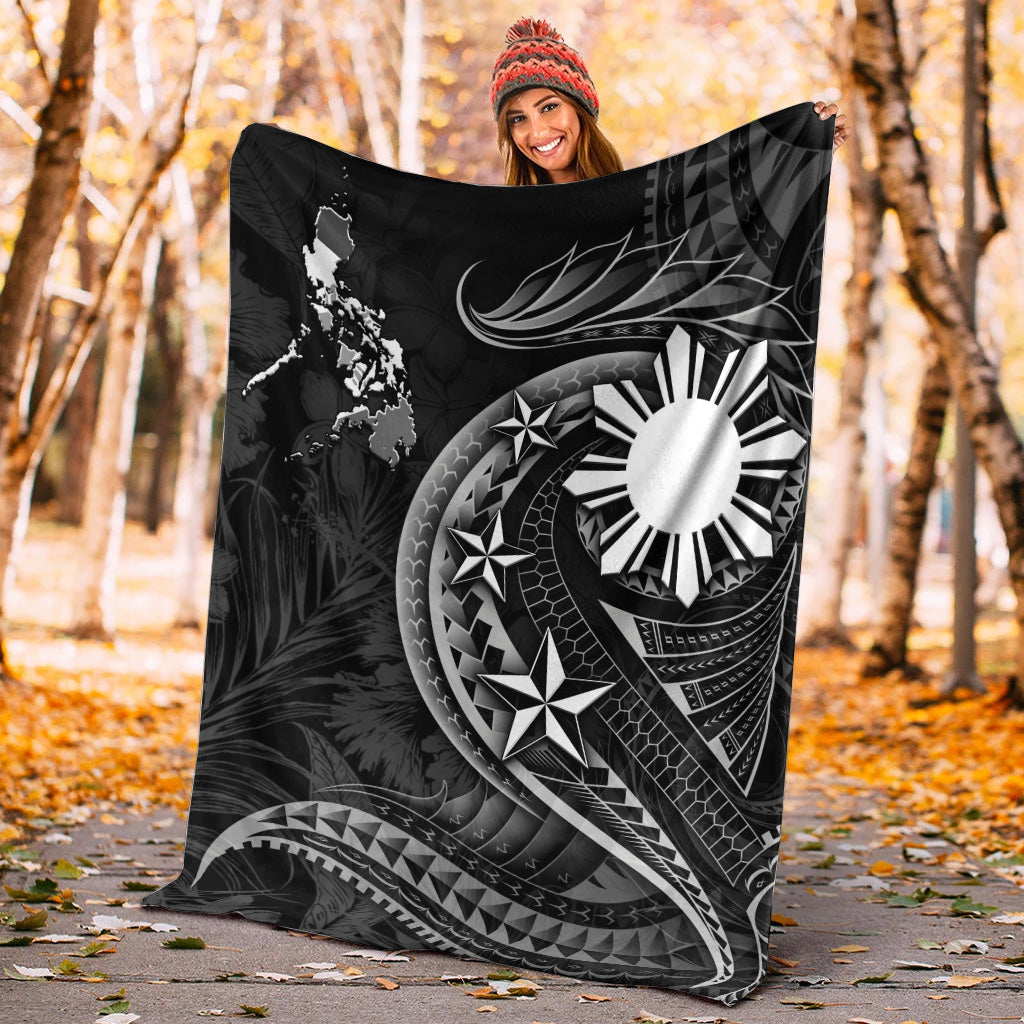 Philippines Filipinos Premium Blanket Philippines Sun Tribal Patterns Tropical Flowers Curve Style