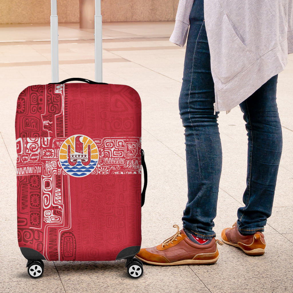 Tahiti Luggage Cover French Polynesia Pattern Vintage Style