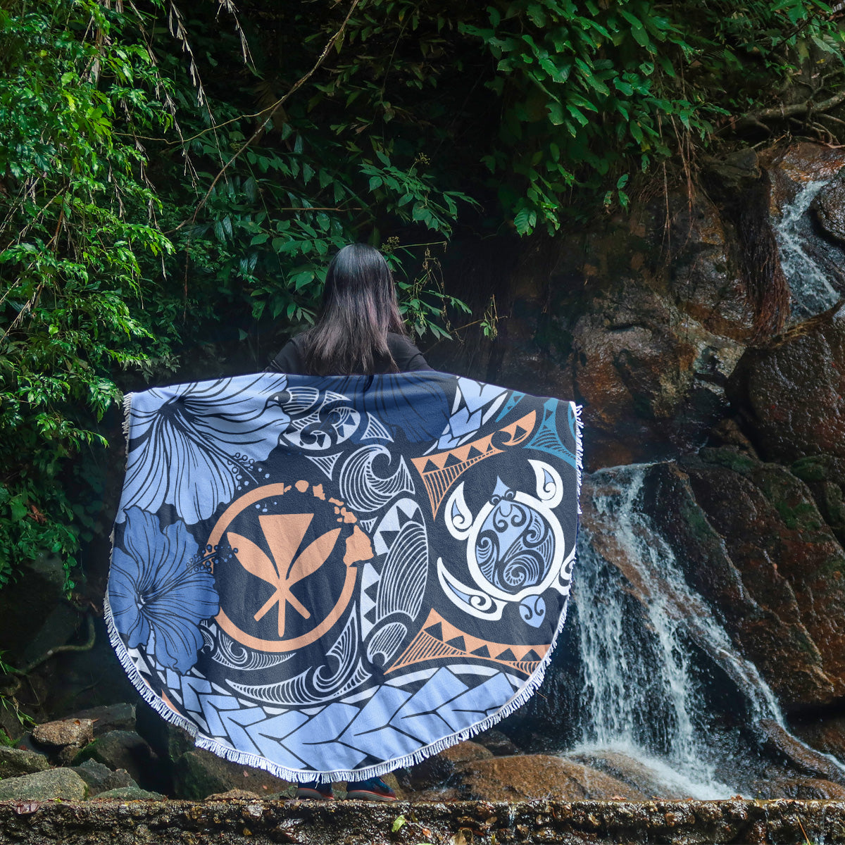 Hawaii Beach Blanket Kanaka Maoli Tribal Pattern