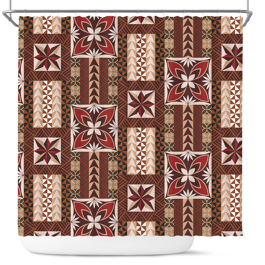 Samoa Shower Curtain Siapo Pattern Print