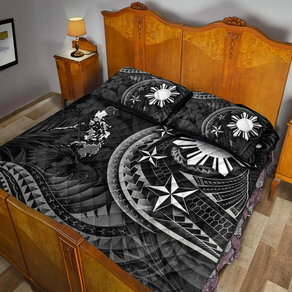 Philippines Filipinos Quilt Bed Set Philippines Sun Tribal Patterns Tropical Flowers Curve Style