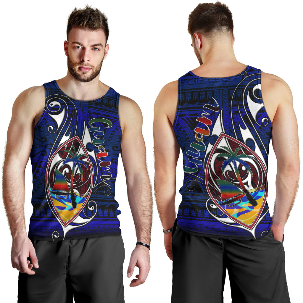 Guam Men Tank Top - Guam Independence Day With Hook Polynesian Patterns