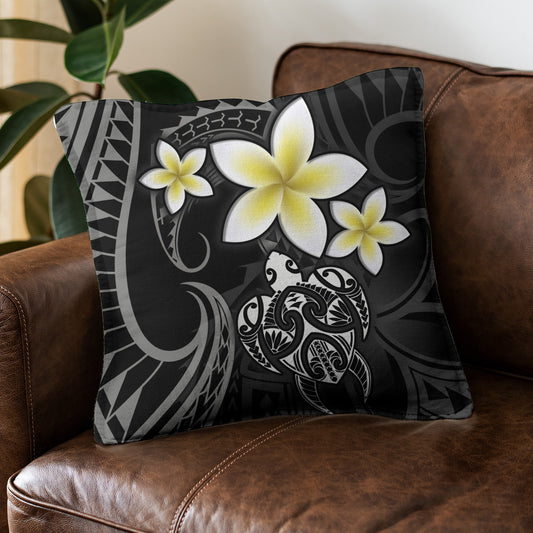 Hawaii Pillow Cover Hawaiian Turtle Honu Plumeria Tribal Tattoo
