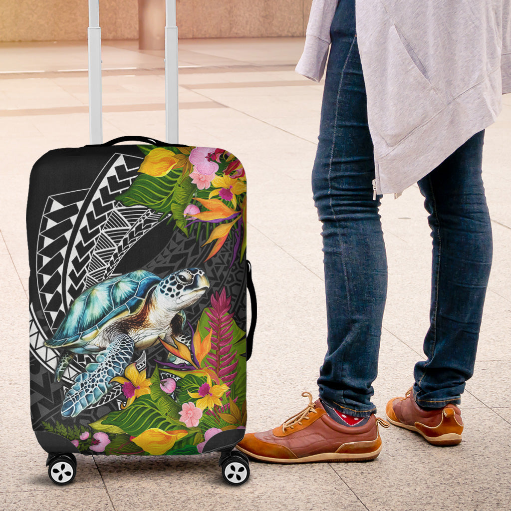 Hawaii Luggage Cover Turtle Ocean Spiral Polynesian Patterns