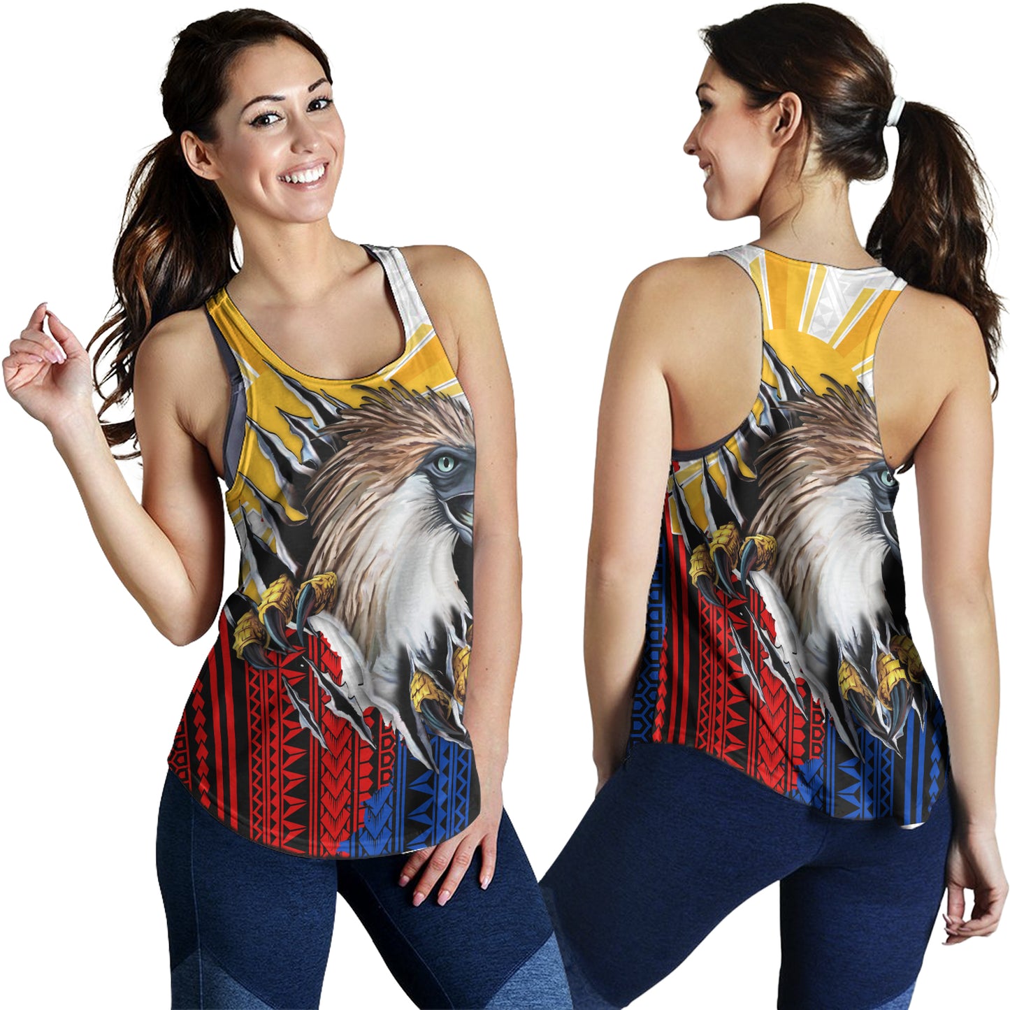 Philippines Filipinos Women Tank Eagle Claws Scratching Grunge Style