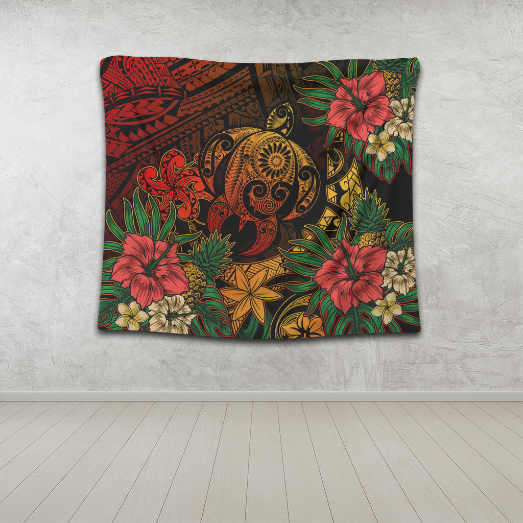 Hawaii Tapestry Tribal Polynesia Sea Turtle Design Pacific Dream