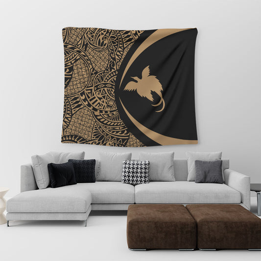 Papua New Guinea Tapestry Lauhala Gold Circle Style