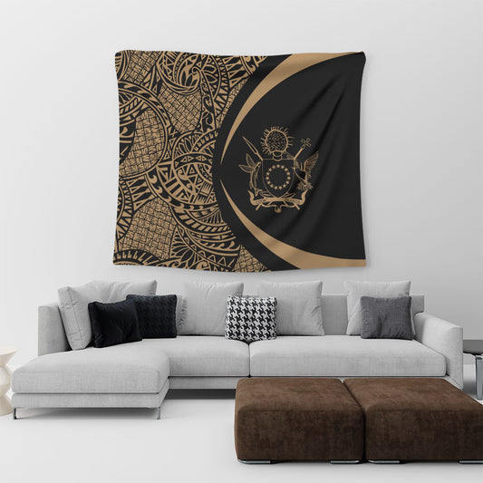 Cook Islands Tapestry Lauhala Gold Circle Style