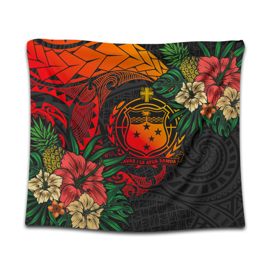 Samoa Tapestry Polynesian Coat Of Arms Tropical