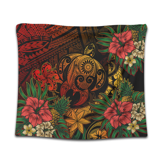 Hawaii Tapestry Tribal Polynesia Sea Turtle Design Pacific Dream