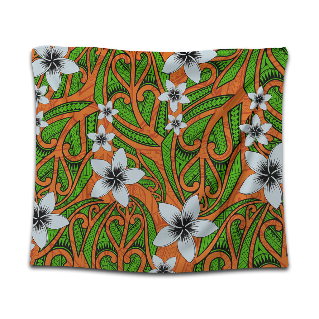 New Zealand Tapestry Maori Pattern Plumeria