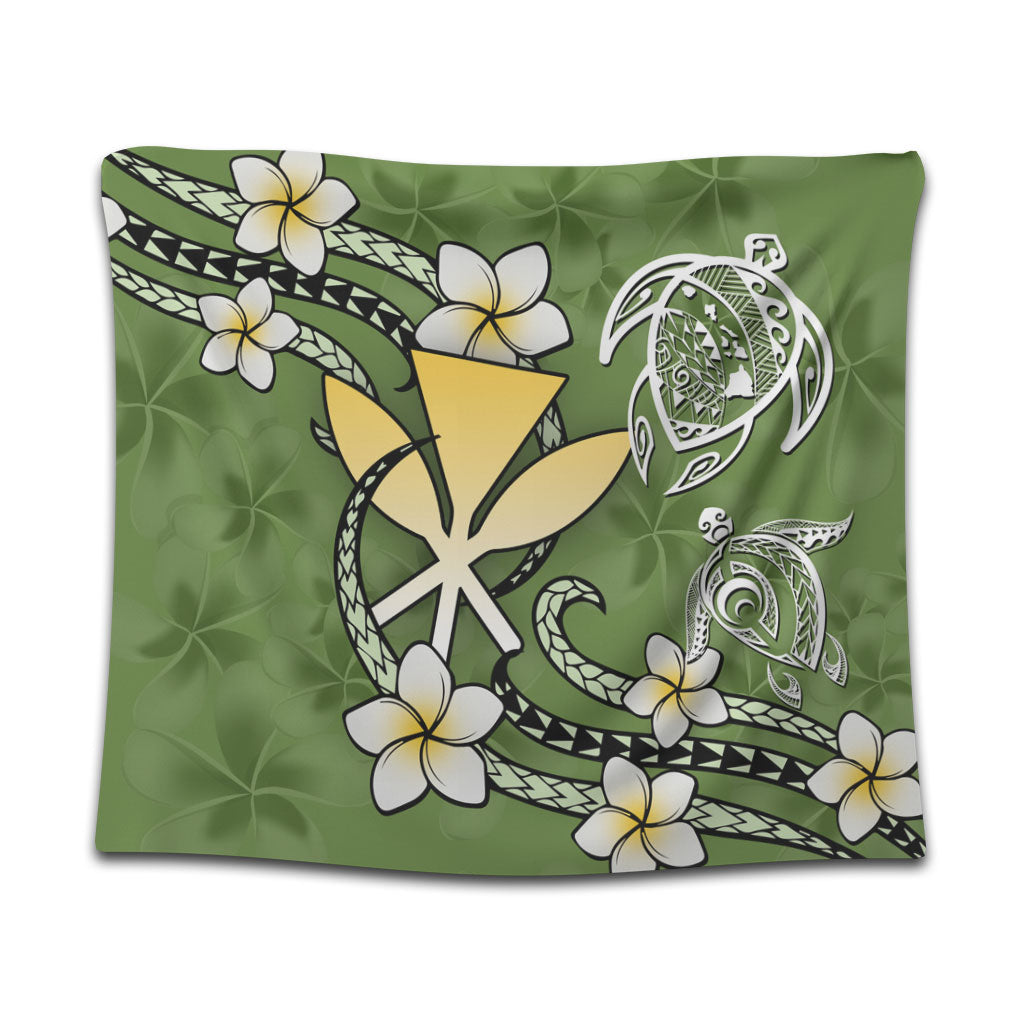 Hawaii Tapestry Kanaka And Turtle Map Plumeria Polynesia