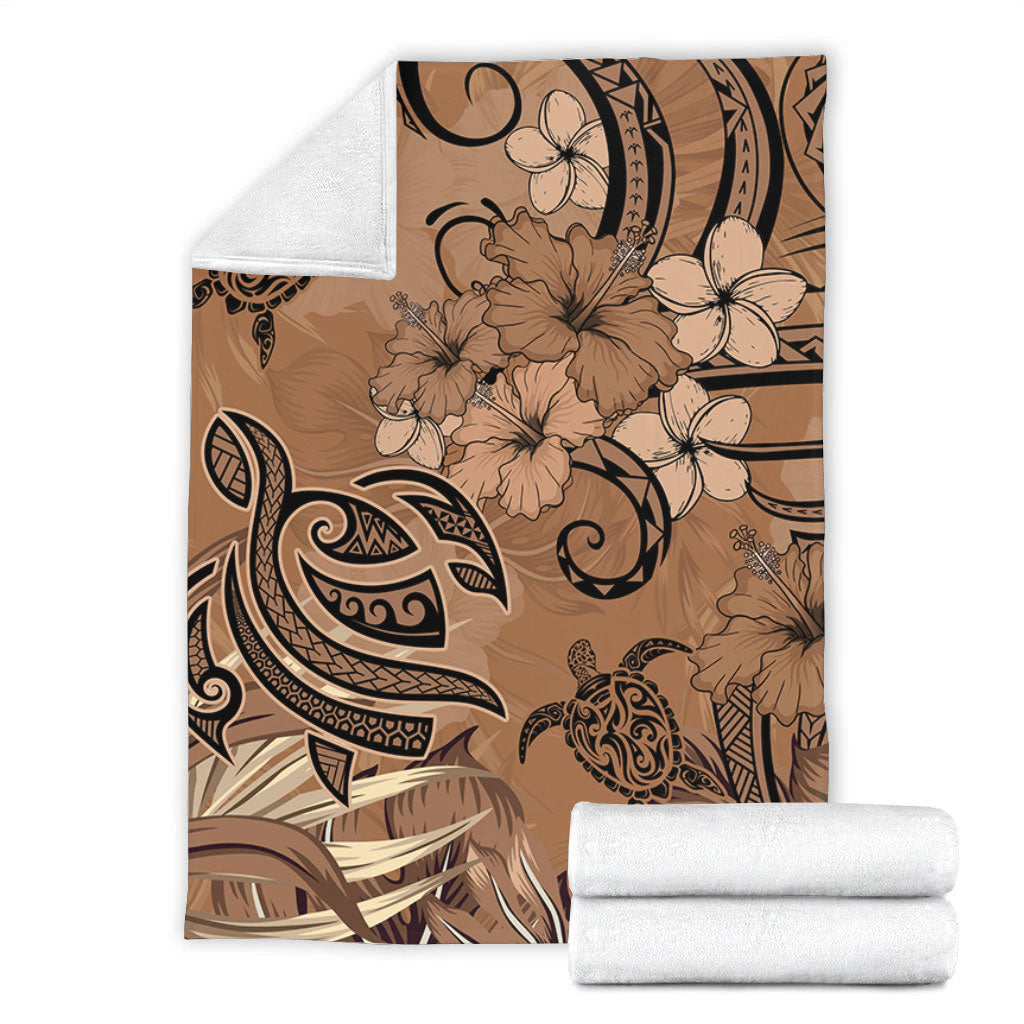 Hawaii Premium Blanket Polynesian Turtle Tattoo Tropical Elements