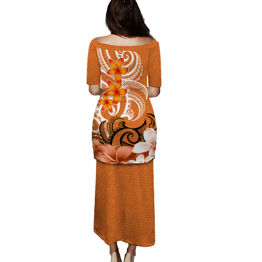 Fiji Puletasi Floral Spirit Orange