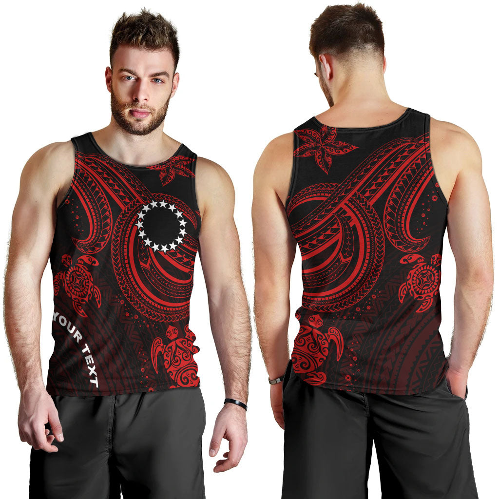 Cook Islands Custom Personalised Men Tank Top - Red Turtle