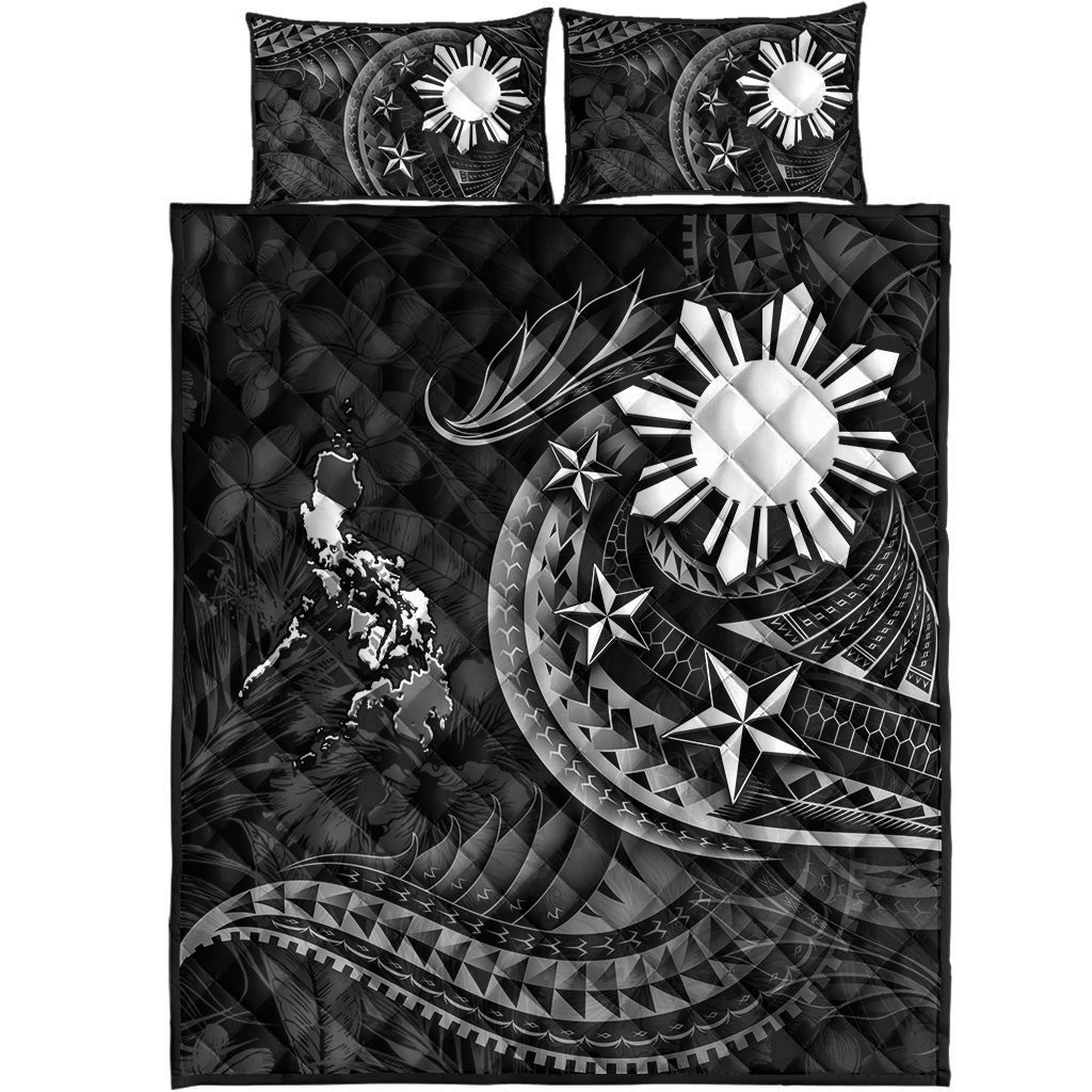 Philippines Filipinos Quilt Bed Set Philippines Sun Tribal Patterns Tropical Flowers Curve Style