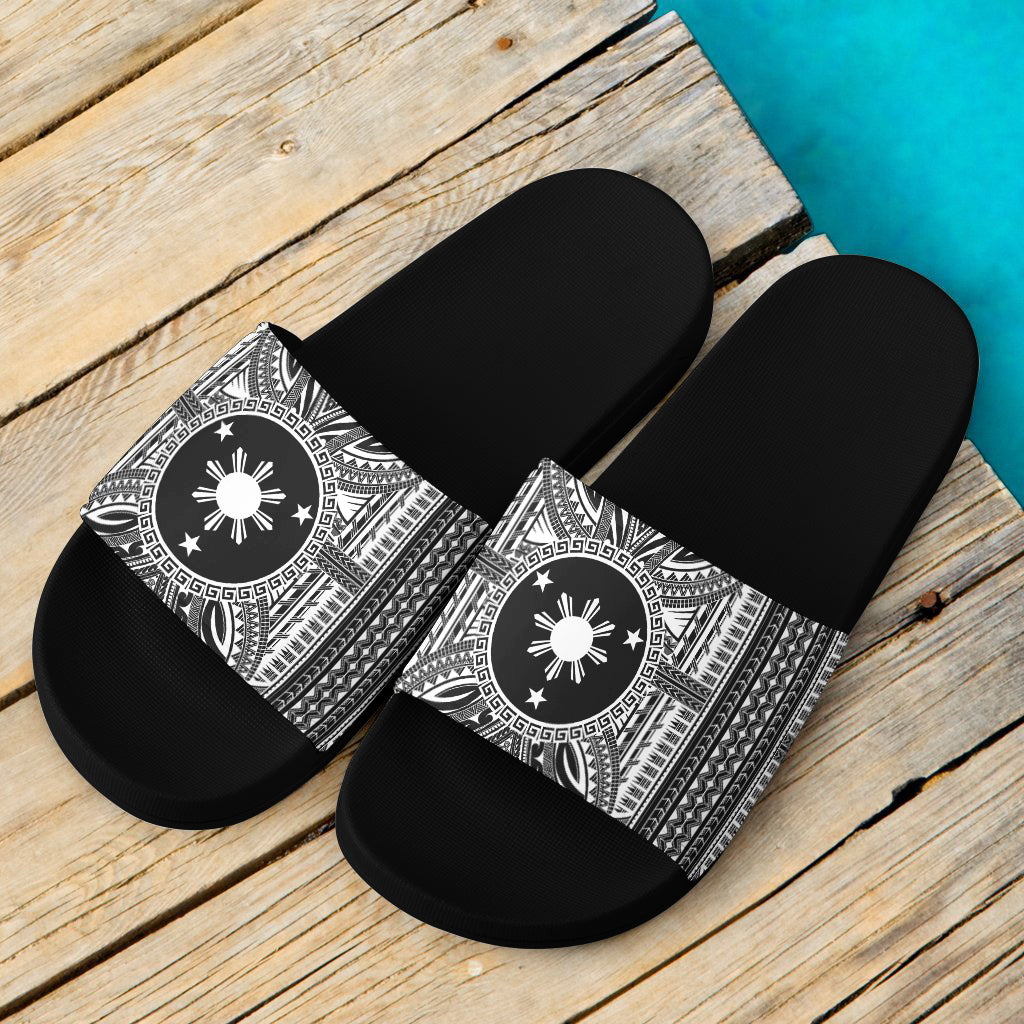 Philippines Filipinos Sun And Stars Tribal Tattoo Patterns Style Slide Sandals