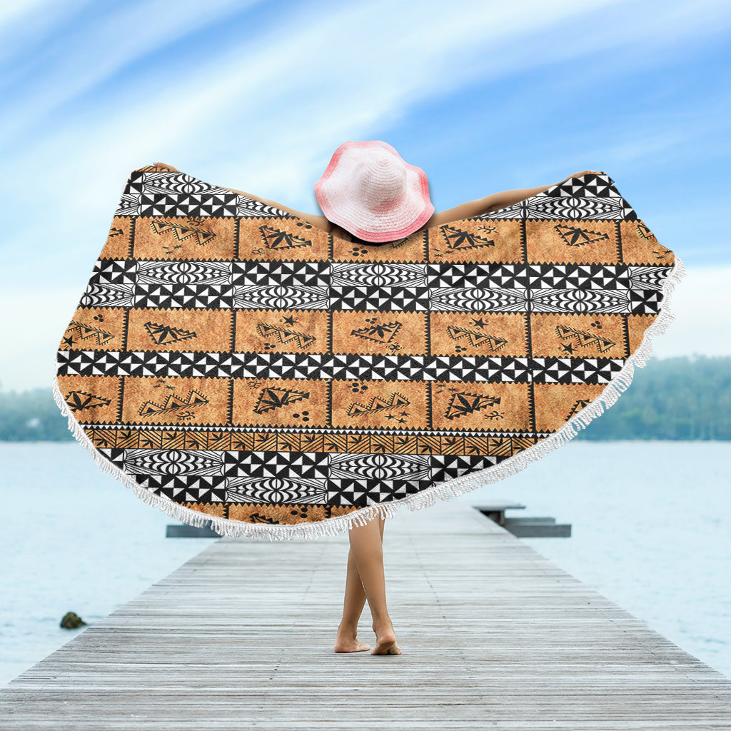 Tonga Beach Blanket Tapa Pattern