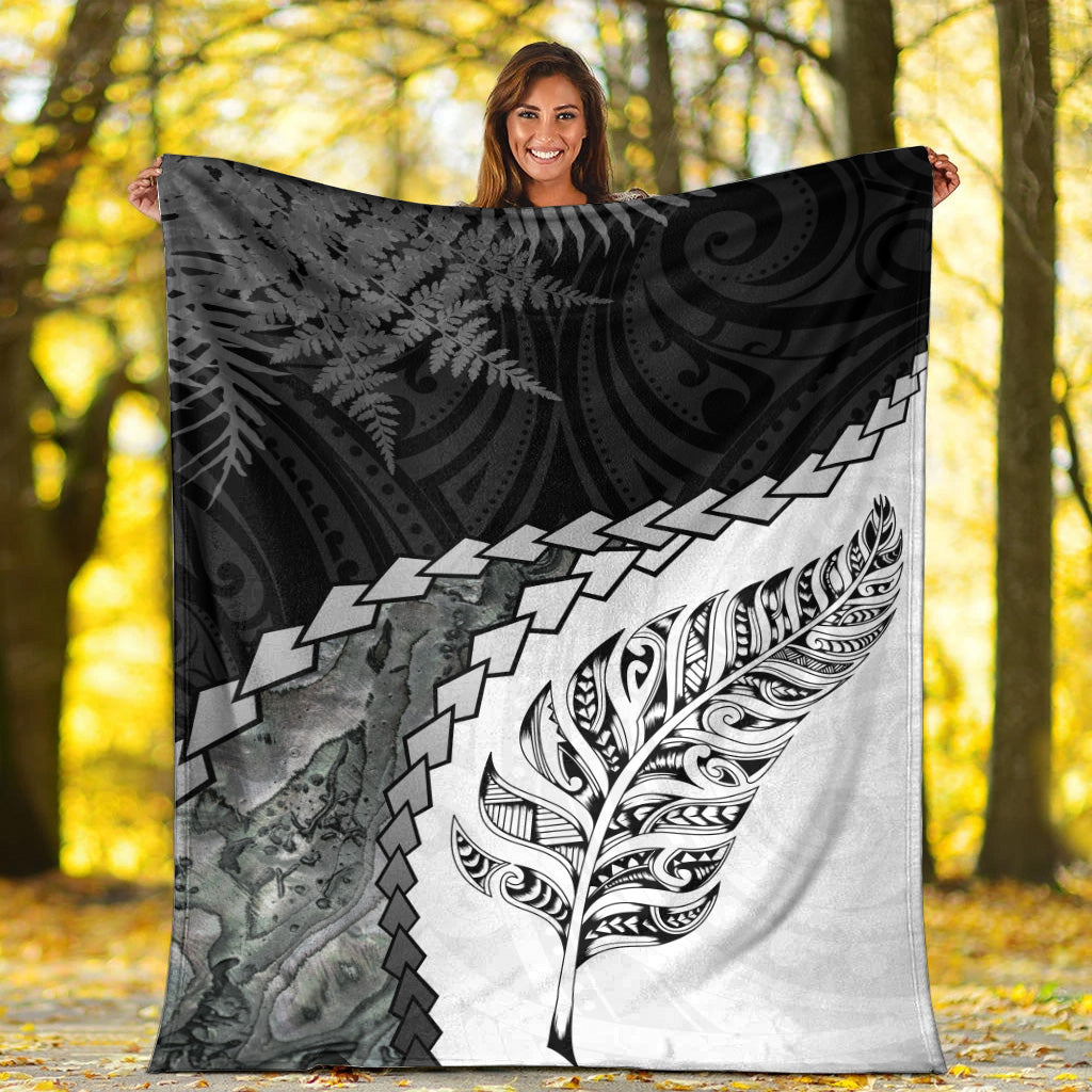 New Zealand Premium Blanket Silver Fern Maori Pattern