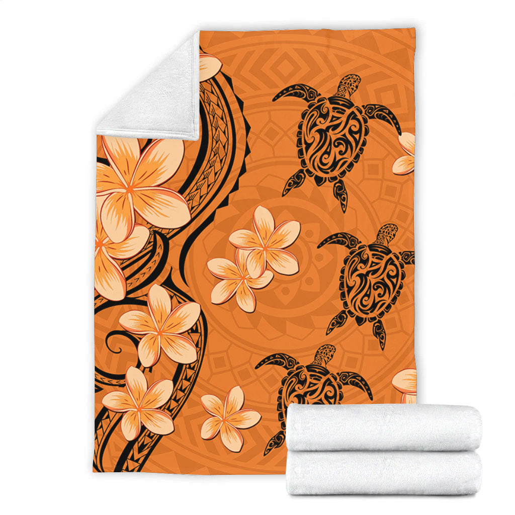 Hawaii Premium Blanket Tribal Tattoo Polynesia Plumeria Flower