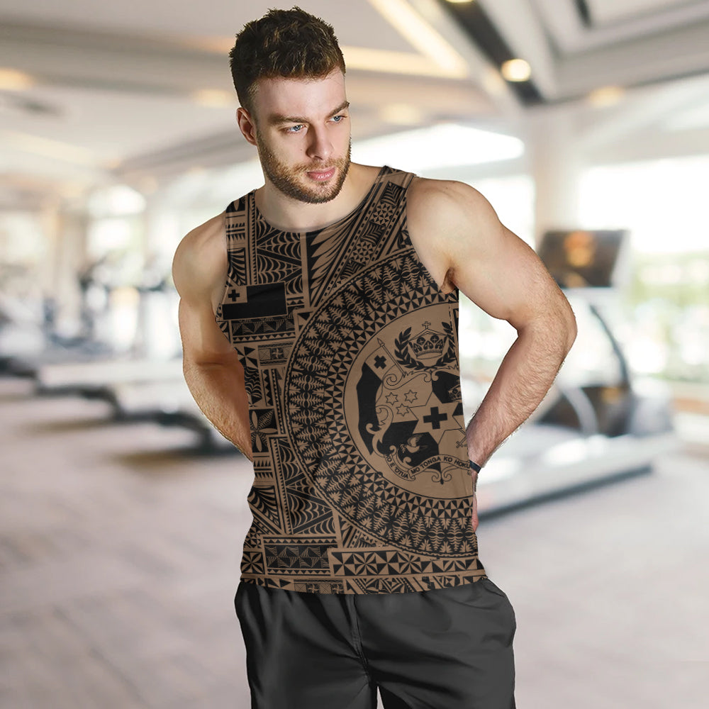 Tonga Tank Top Royal Seal Tribal Pattern