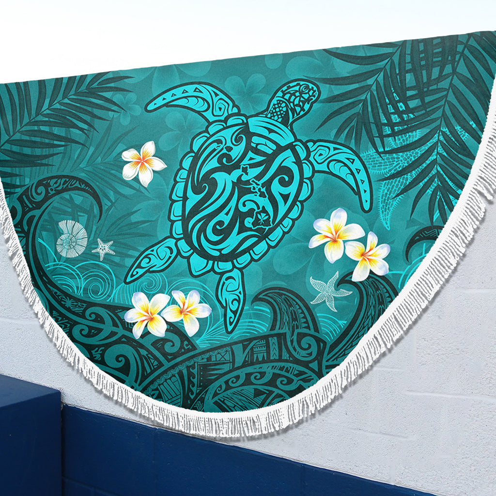Hawaii Beach Blanket Hawaiian Sea Turtle & Floral Dreams
