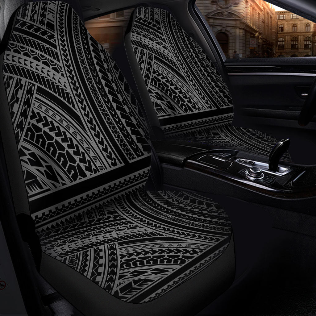 Hawaii Car Seat Covers Polynesia Pattern Gray