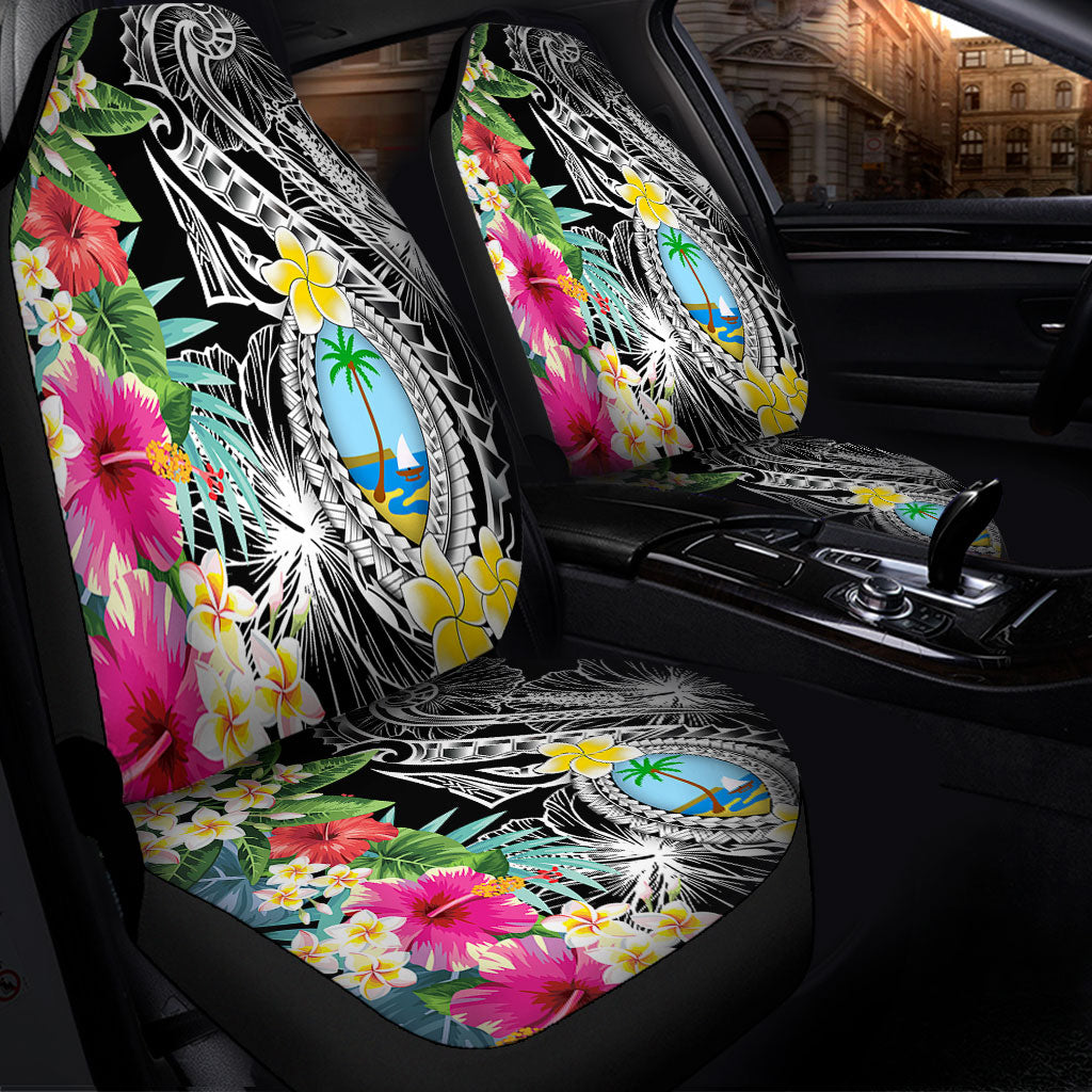 Guam Car Seat Covers Summer Plumeria Tribal Tattoo