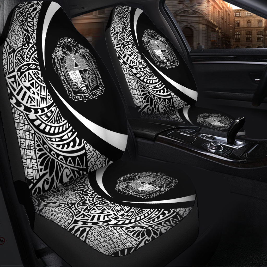 Nauru Car Seat Covers Lauhala White Circle Style