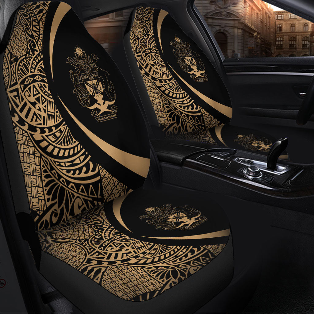 Solomon Islands Car Seat Covers Lauhala Gold Circle Style