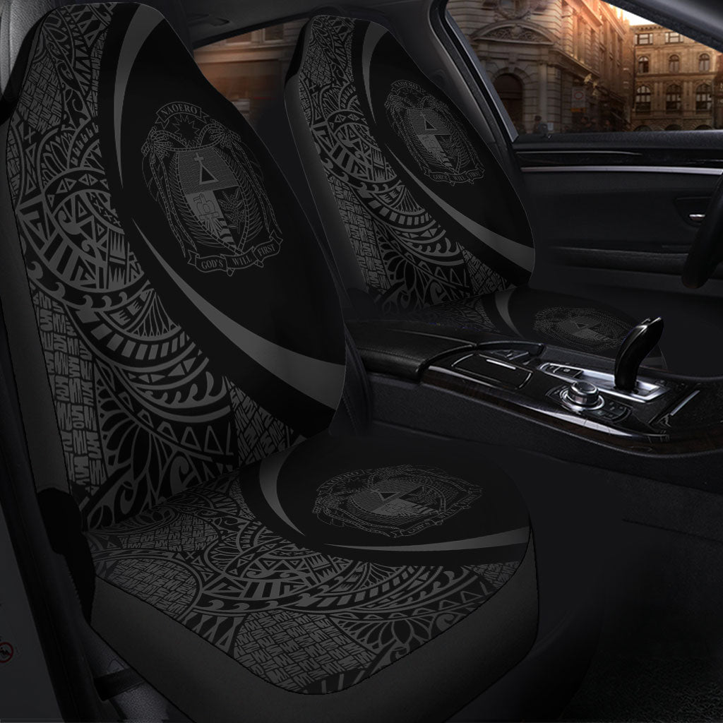 Nauru Car Seat Covers Lauhala Gray Circle Style