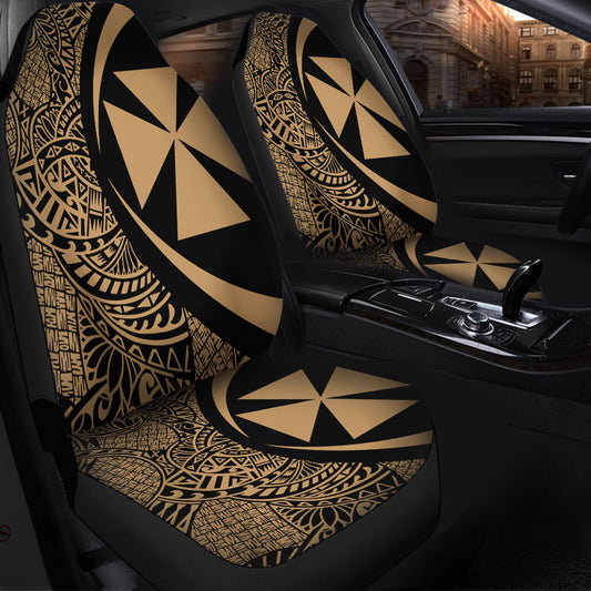 Wallis And Futuna Car Seat Covers Lauhala Gold Circle Style