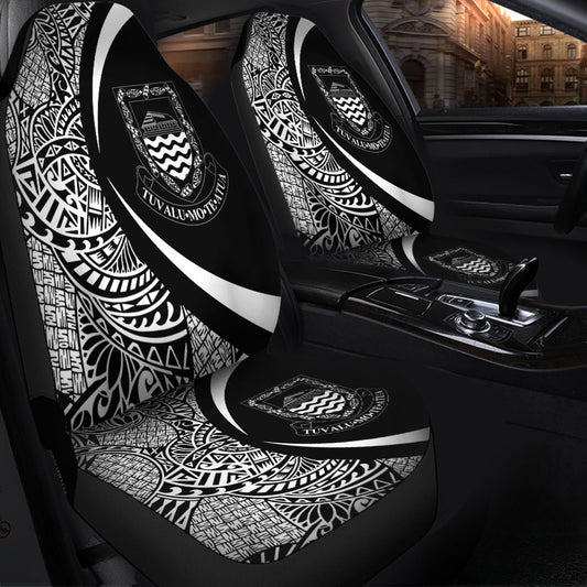 Tuvalu Car Seat Covers Lauhala White Circle Style