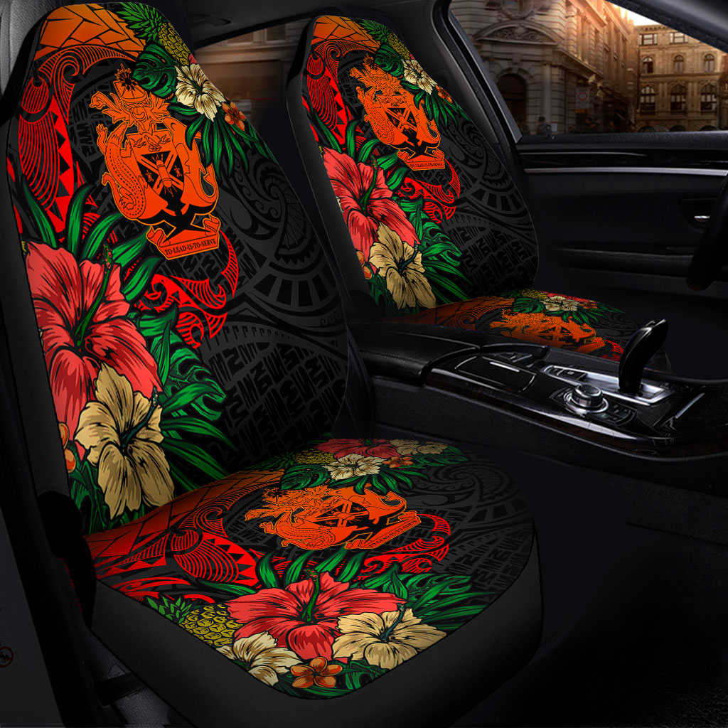 Solomon Islands Car Seat Covers Polynesian Coat Of Arms Tropical