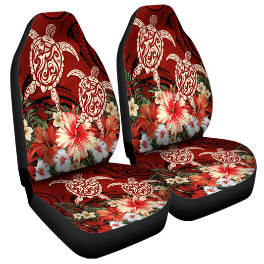 Hawaii Car Seat Covers Polynesia Turtle Drawing Tropical Flower