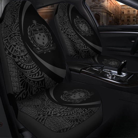 Samoa Car Seat Covers Lauhala Gray Circle Style
