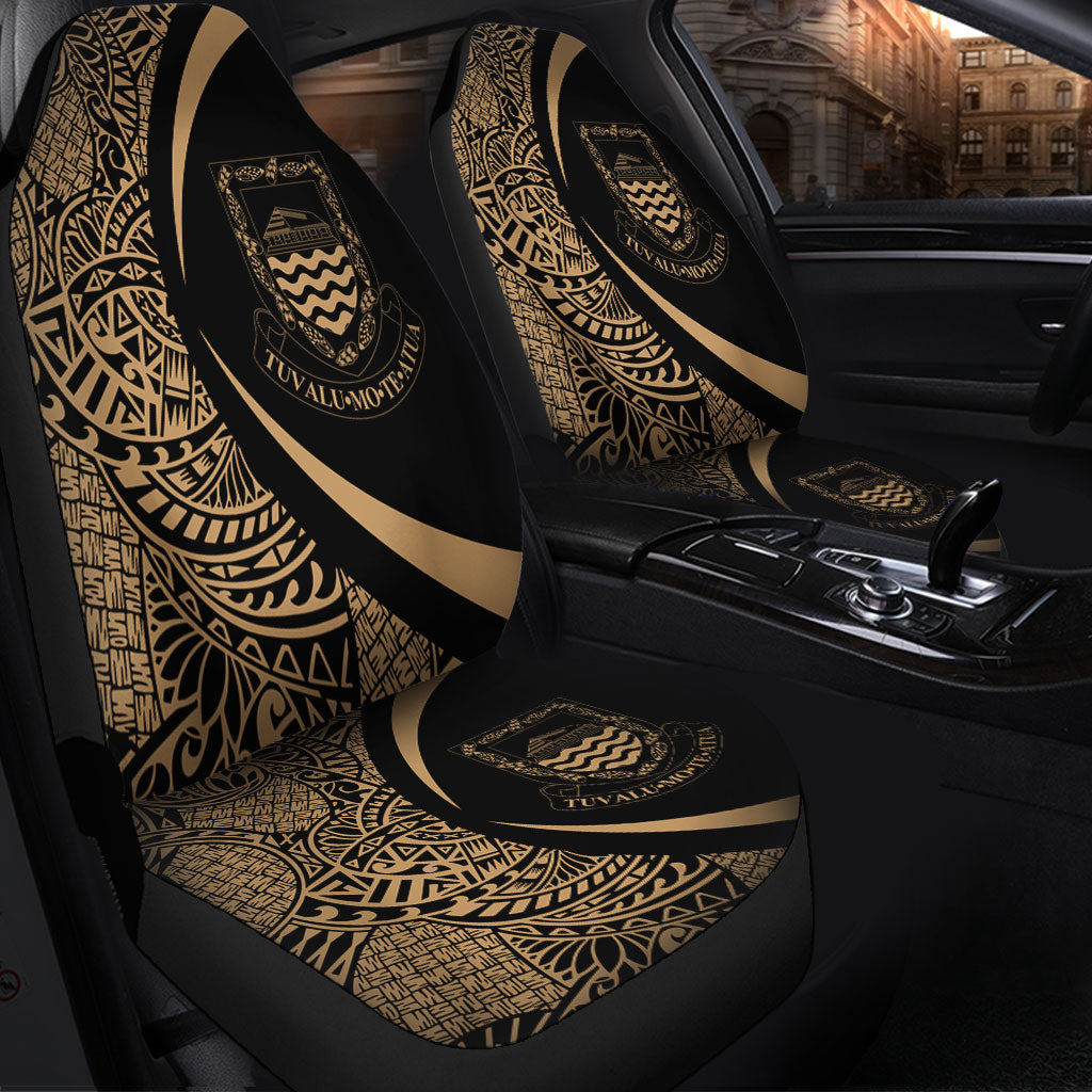 Tuvalu Car Seat Covers Lauhala Gold Circle Style