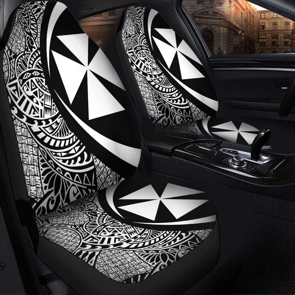 Wallis And Futuna Car Seat Covers Lauhala White Circle Style