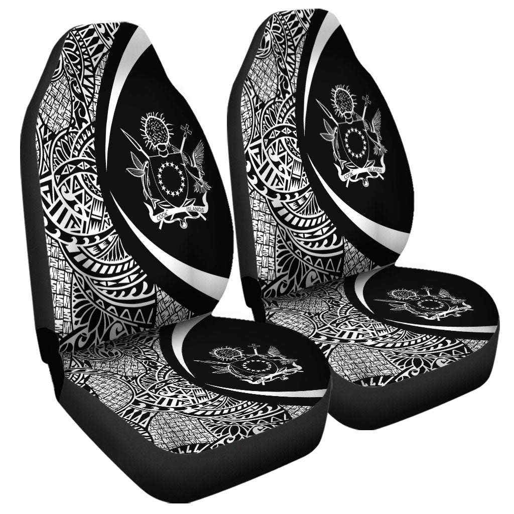 Cook Islands Car Seat Covers Lauhala White Circle Style