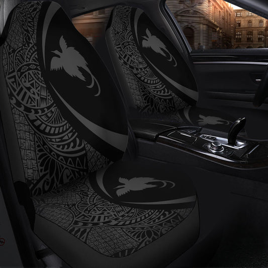 Papua New Guinea Car Seat Covers Lauhala Gray Circle Style