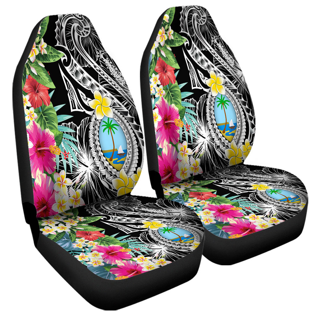 Guam Car Seat Covers Summer Plumeria Tribal Tattoo
