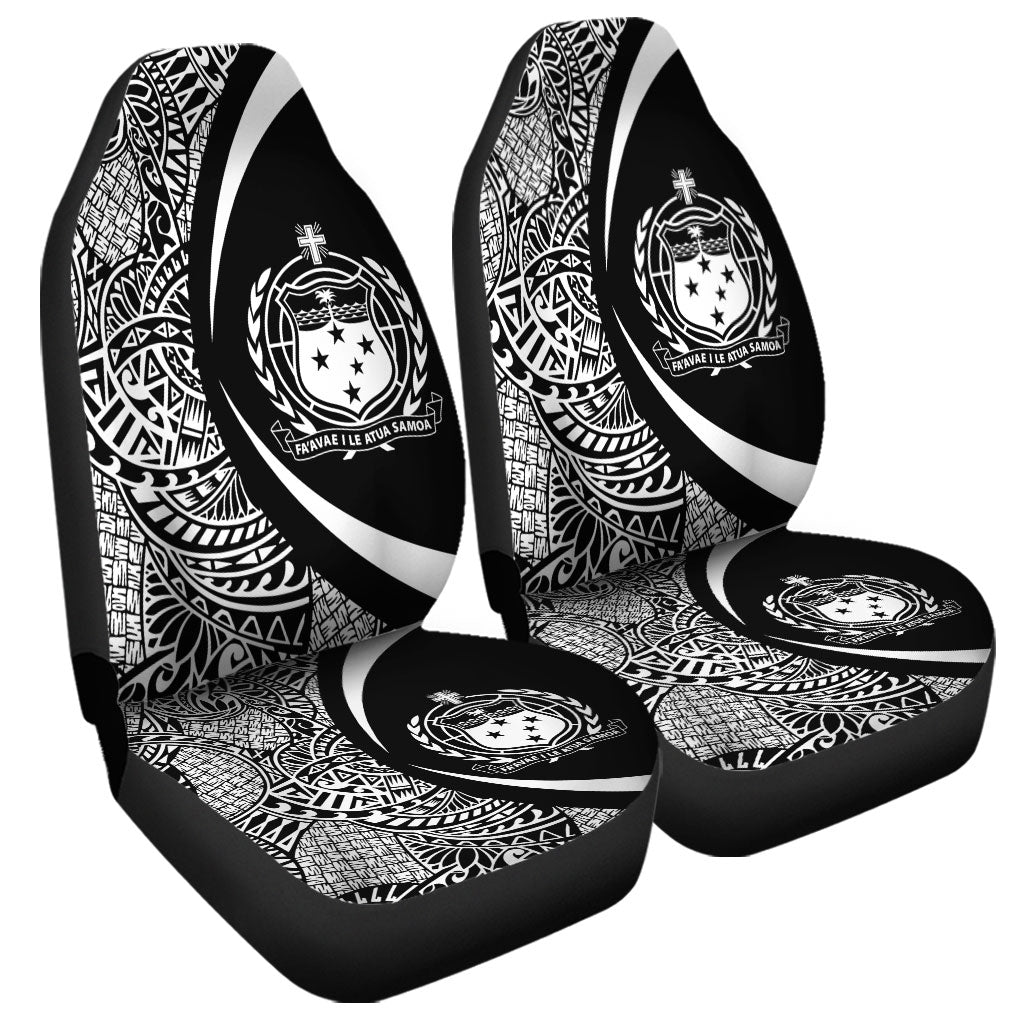 Samoa Car Seat Covers Lauhala White Circle Style