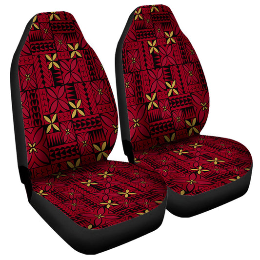 Samoa Car Seat Covers Siapo Design Tribal Pattern Red