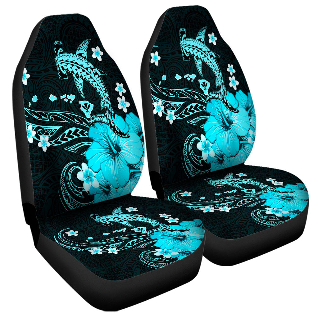 Hawaii Car Seat Covers Kanaka Map And Shark Tribal Tattoo Turquoise