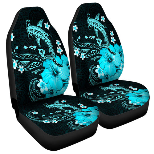 Hawaii Car Seat Covers Kanaka Map And Shark Tribal Tattoo Turquoise