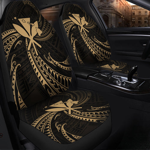 Hawaii Car Seat Covers Kanaka Map Tribal Wave