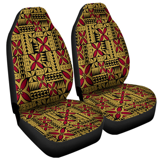 Samoa Car Seat Covers Siapo Design Tribal Pattern Yellow