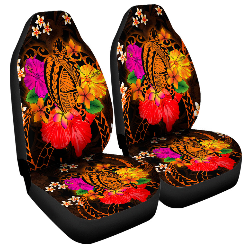 Hawaii Car Seat Covers Polynesia Tribal Turtle Tropical Flower